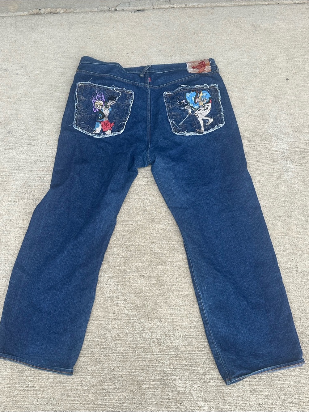 Red Monkey Company Back Pocket Embroidered Button-Fly Jeans [42/VG] LTD From JP